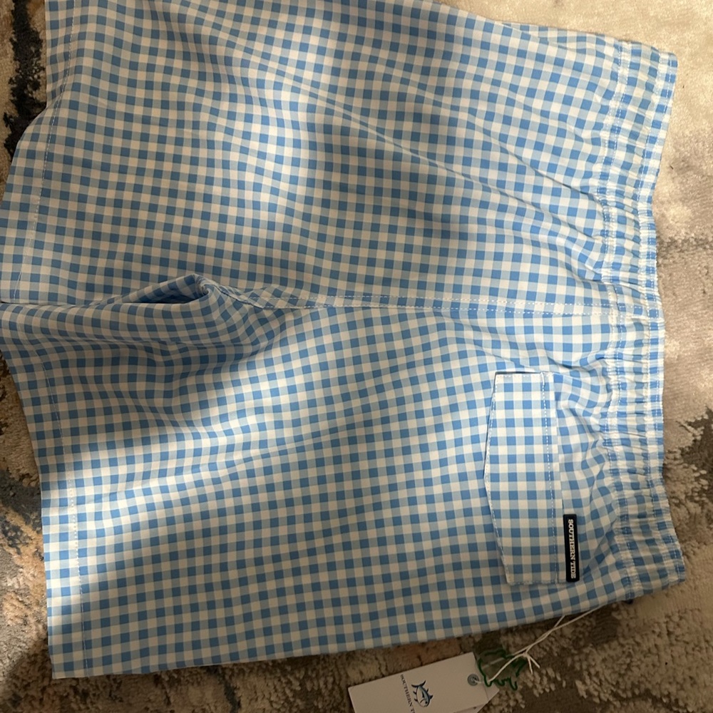 Southern Tide boy swim shorts.